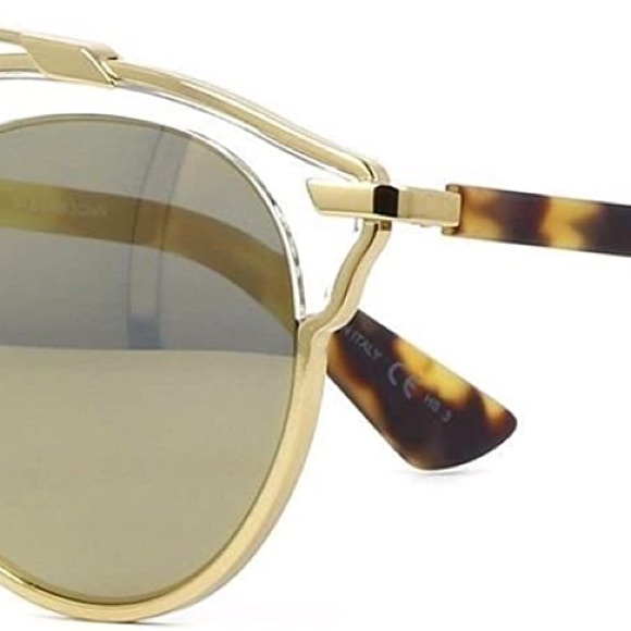 RARE! ?? Dior SoReal Brow Bar Havana ??? Gold Mirrored ? Sunglasses! ?? main image 6